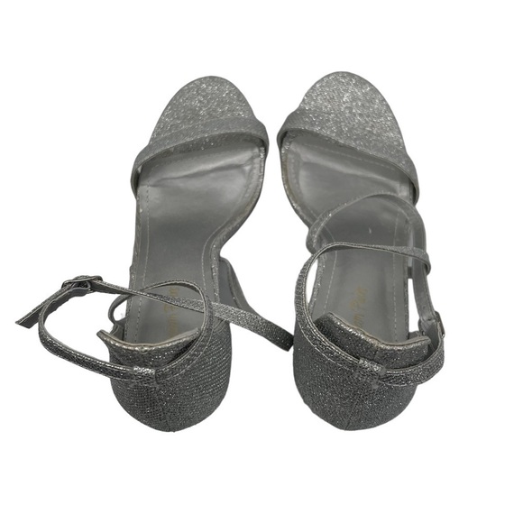 Dream Pairs Silver Glitter Adjustable Ankle Strap Heels Size 11 Women’s - Picture 3 of 8